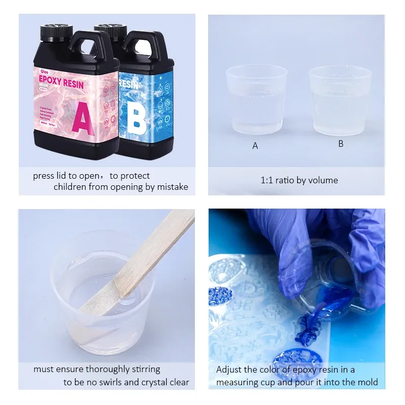 Kit résine époxy 250 ml à 500 ml séchage rapide