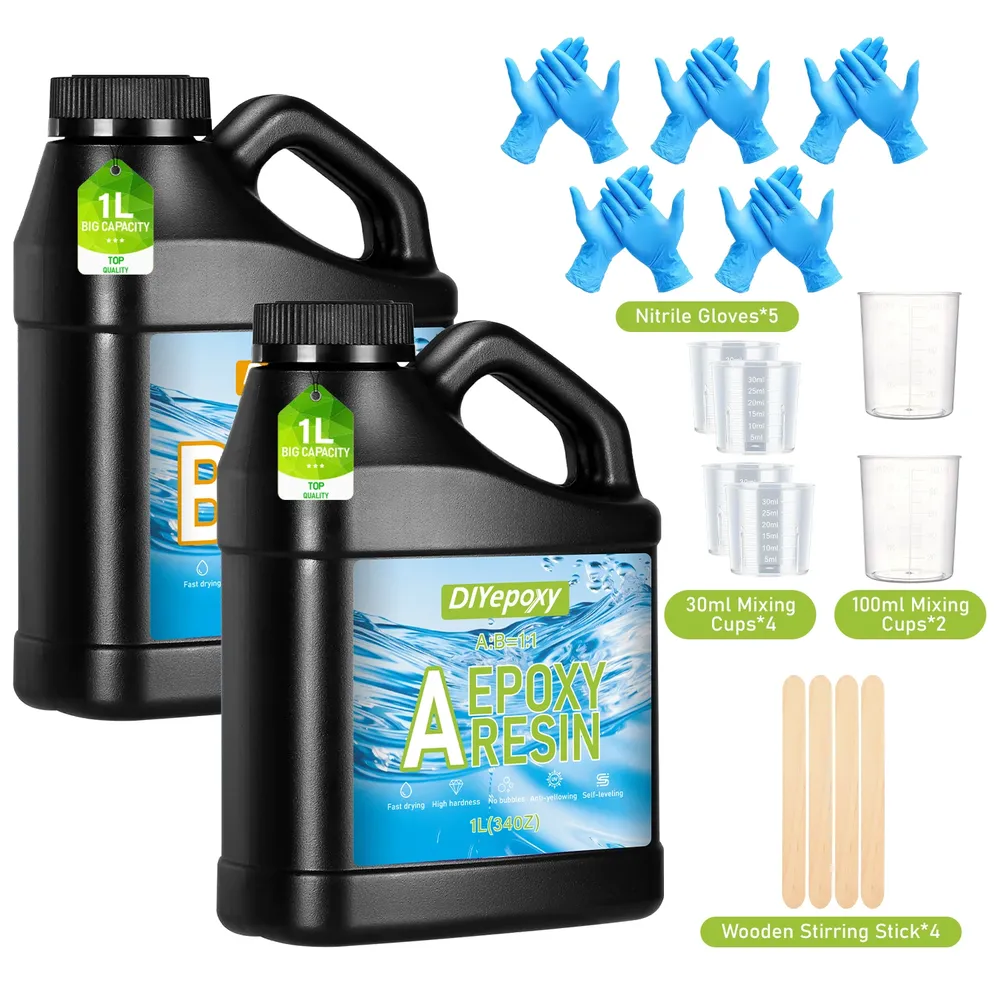 Kit résine époxy 2L haute brillance résistant aux UV