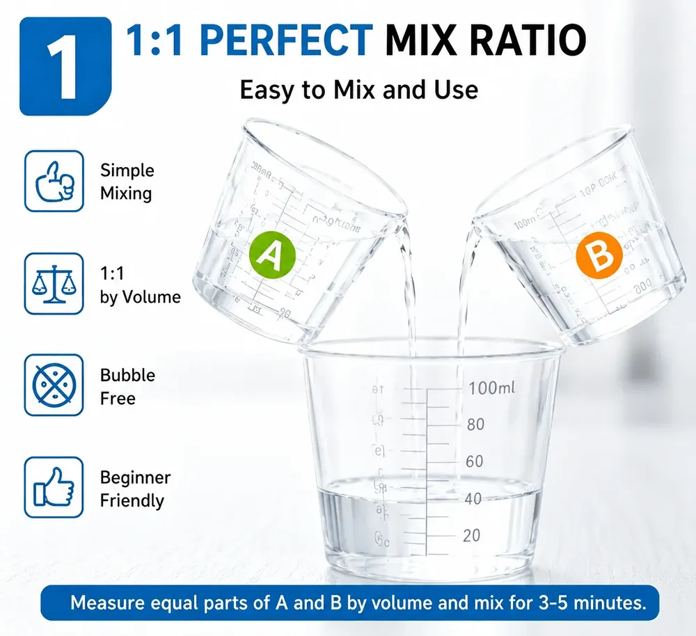 Kit résine époxy 2L haute brillance résistant aux UV
