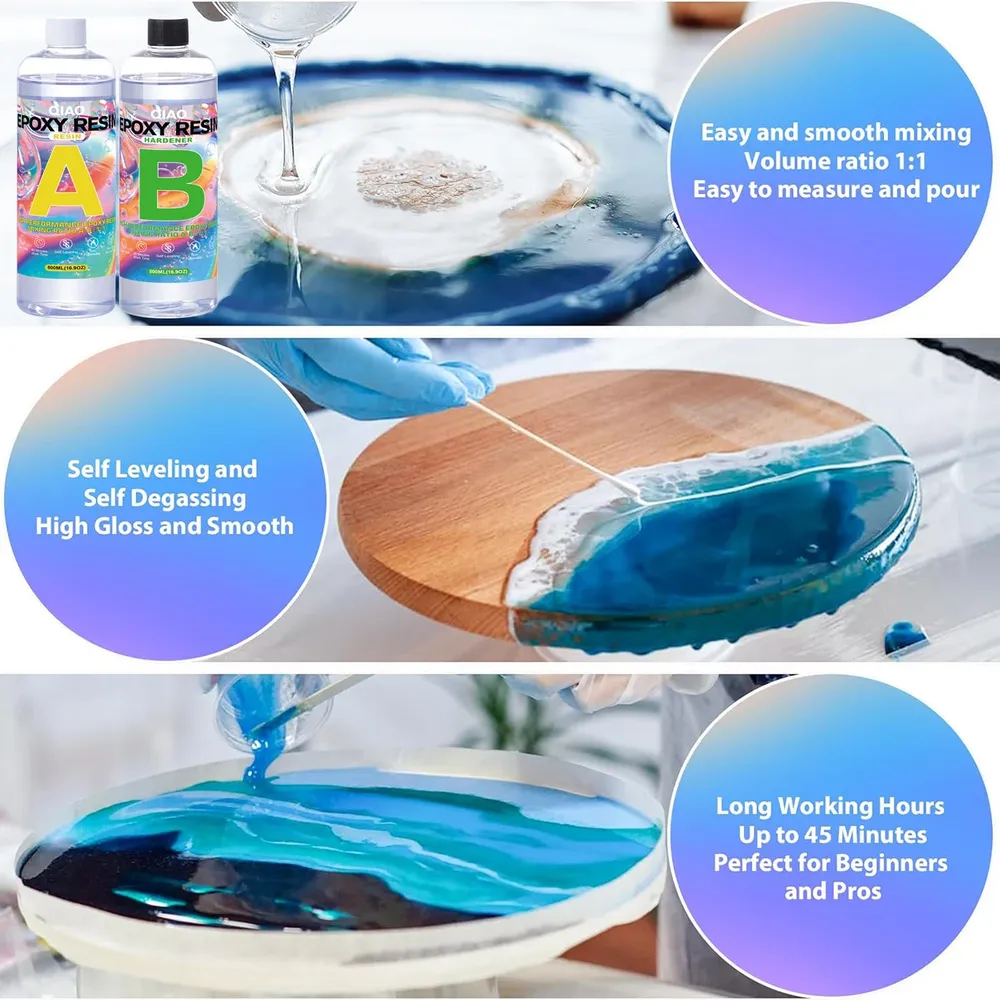 Kit résine époxy 50 ml à 250 ml sans bulles