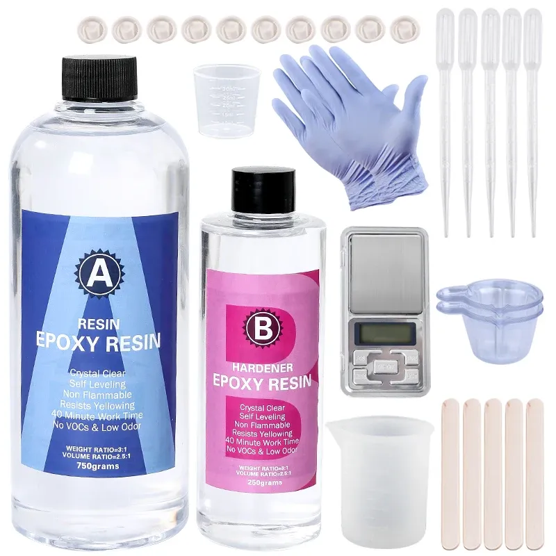 Kit résine époxy 75 g à 300 g avec accessoires