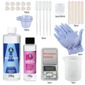 Kit résine époxy AB 75g 25g transparente avec accessoires – Couleur 300g 100g kit2