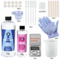 Kit résine époxy AB 75g 25g transparente avec accessoires – Couleur 750g 250g kit2