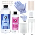 Kit résine époxy AB 75g 25g transparente avec accessoires – Couleur 750g 250g kit1
