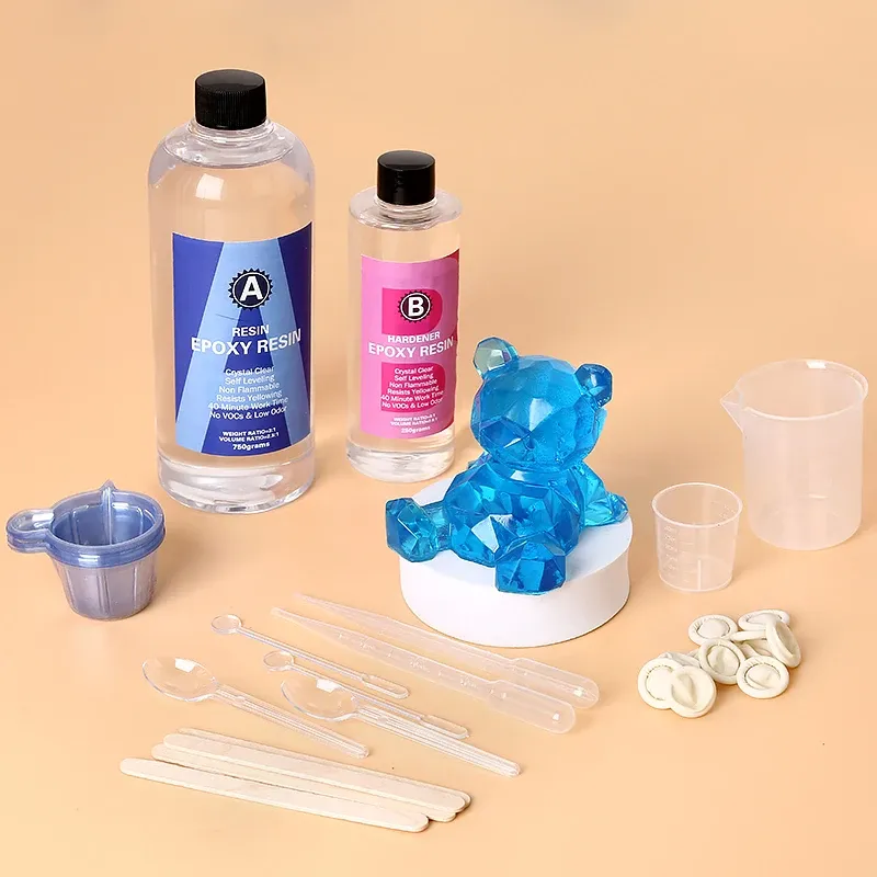Kit résine époxy AB 75g 25g transparente avec accessoires