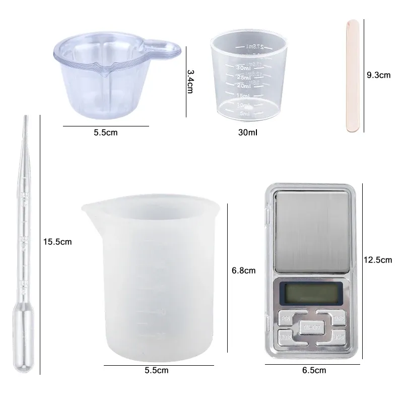 Kit résine époxy AB 75g 25g transparente avec accessoires