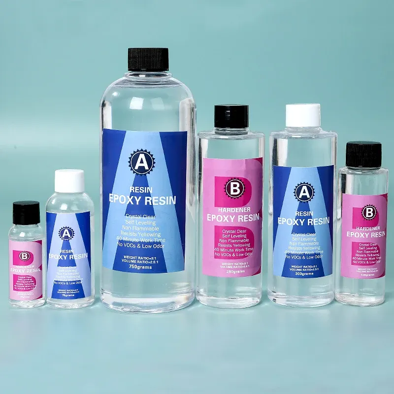 Kit résine époxy AB 75g 25g transparente avec accessoires