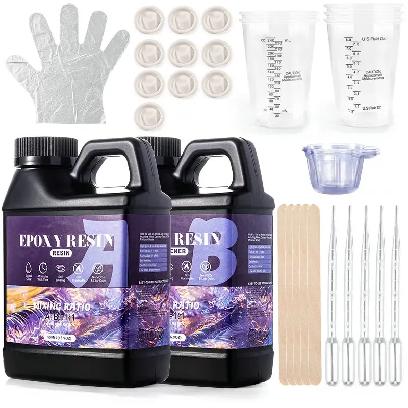 Kit résine époxy anti-jaunissement 1:1 cristalline
