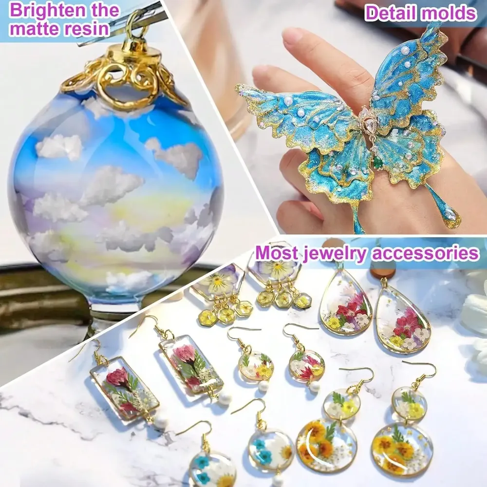 Kit résine époxy artistique haute brillance pour bijoux