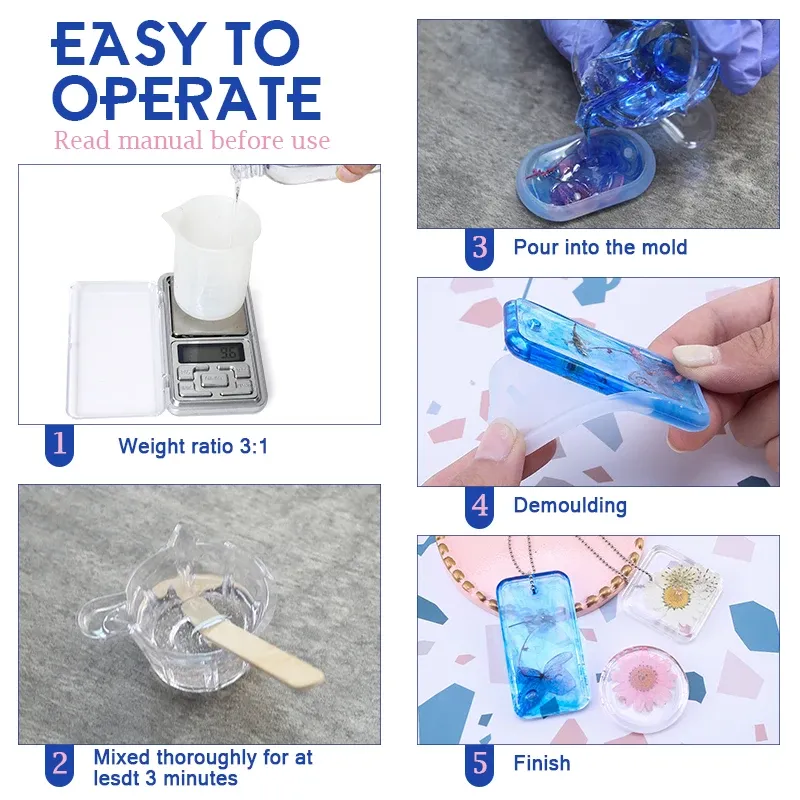 Kit résine époxy cristalline 3:1 pour bijoux et art DIY