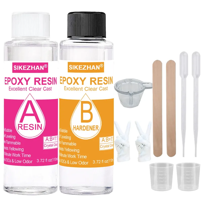 Kit résine époxy cristalline 7oz, mélange facile 1:1 pour bijoux