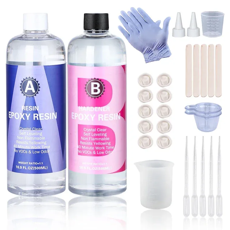 Kit résine époxy cristalline haute brillance pour bijoux