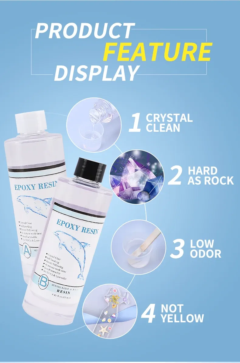 Kit résine époxy cristalline sans bulles anti-jaunissement