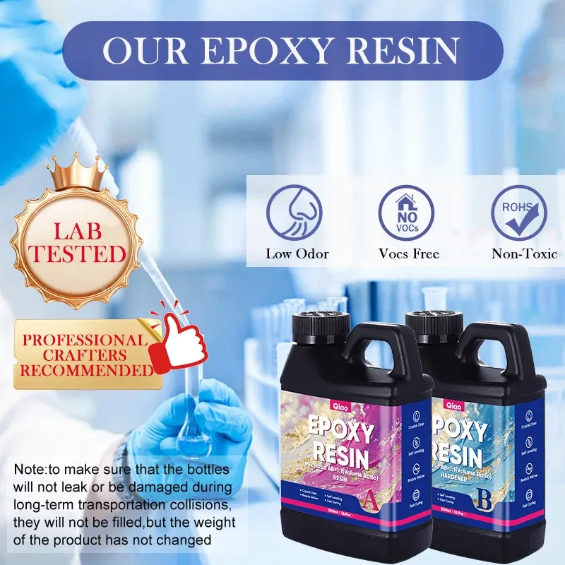 Kit résine époxy haute brillance 250 ml à 500 ml pour art et bijoux