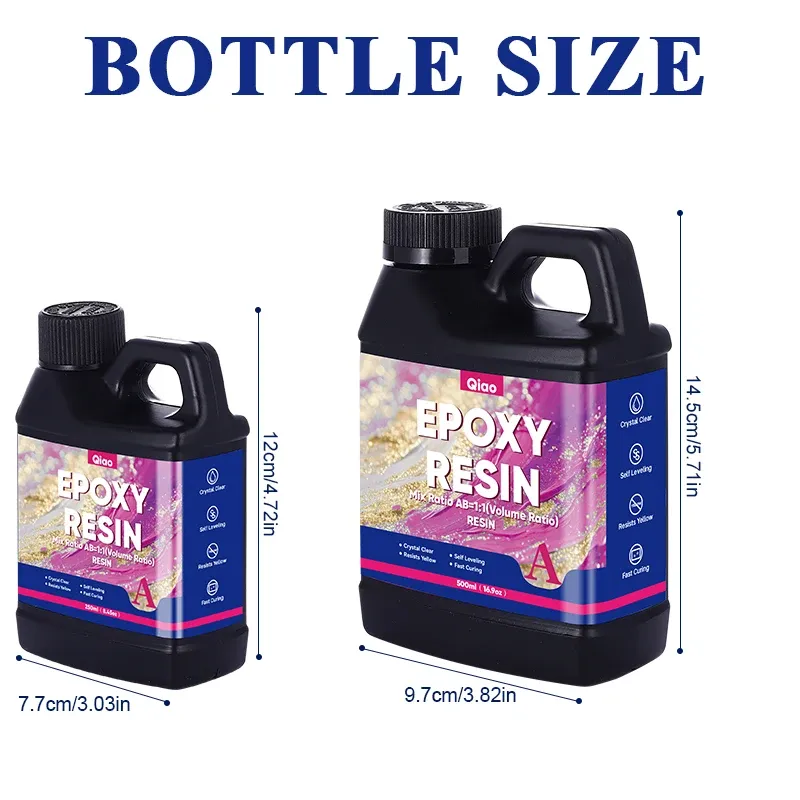 Kit résine époxy haute brillance 250 ml à 500 ml pour art et bijoux