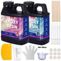 Kit résine époxy haute brillance 250 ml à 500 ml pour art et bijoux – Couleur 500ml 500ml kit