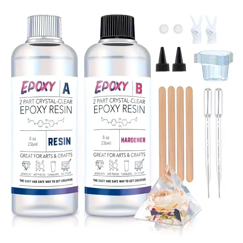 Kit résine époxy liquide 3.4 à 16oz pour bijoux