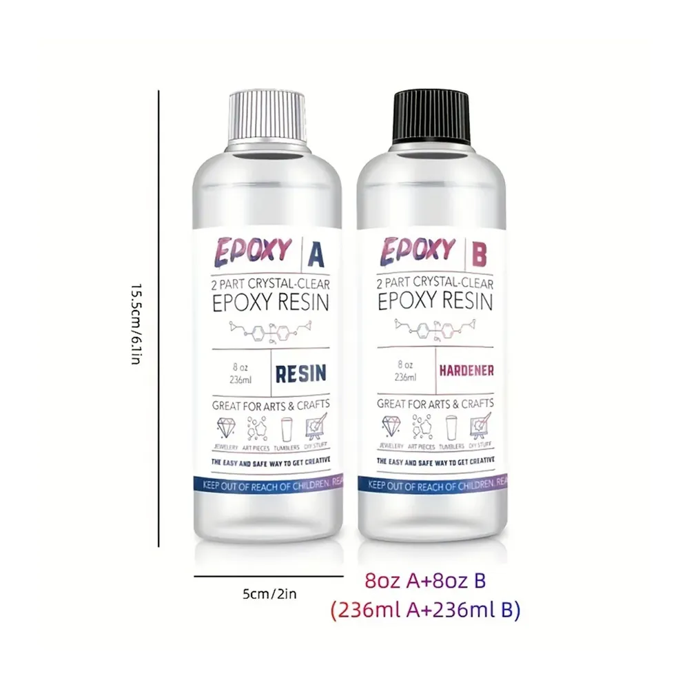 Kit résine époxy liquide 3.4 à 16oz pour bijoux