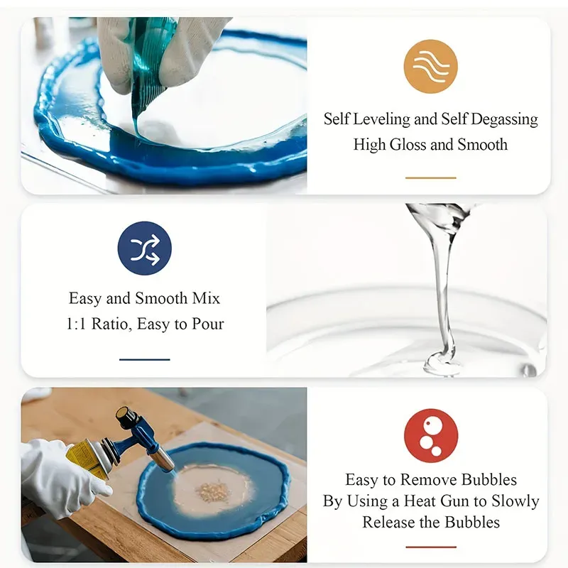 Kit résine époxy liquide 3.4 à 16oz pour bijoux