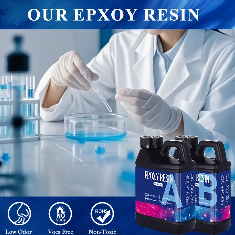 Kit résine époxy mixte 1:1 transparente anti-jaunissement