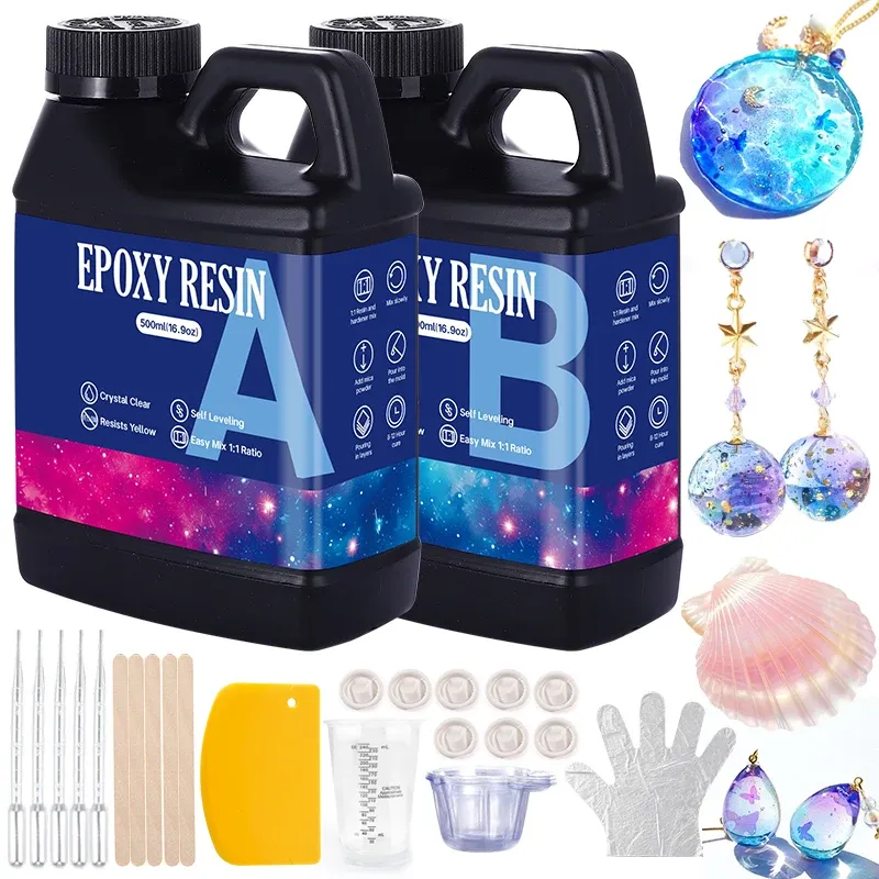 Kit résine époxy mixte 1:1 transparente anti-jaunissement