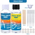 Kit résine époxy transparente 1:1 50 à 150 ml pour artisanat – Couleur 50ml 50ml kit