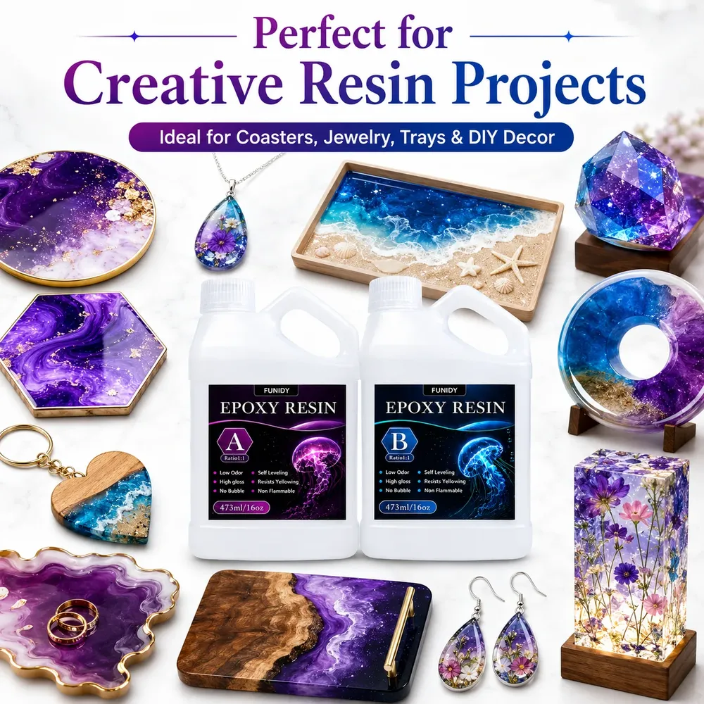 Kit résine époxy transparente 1:1 pour bijoux et table