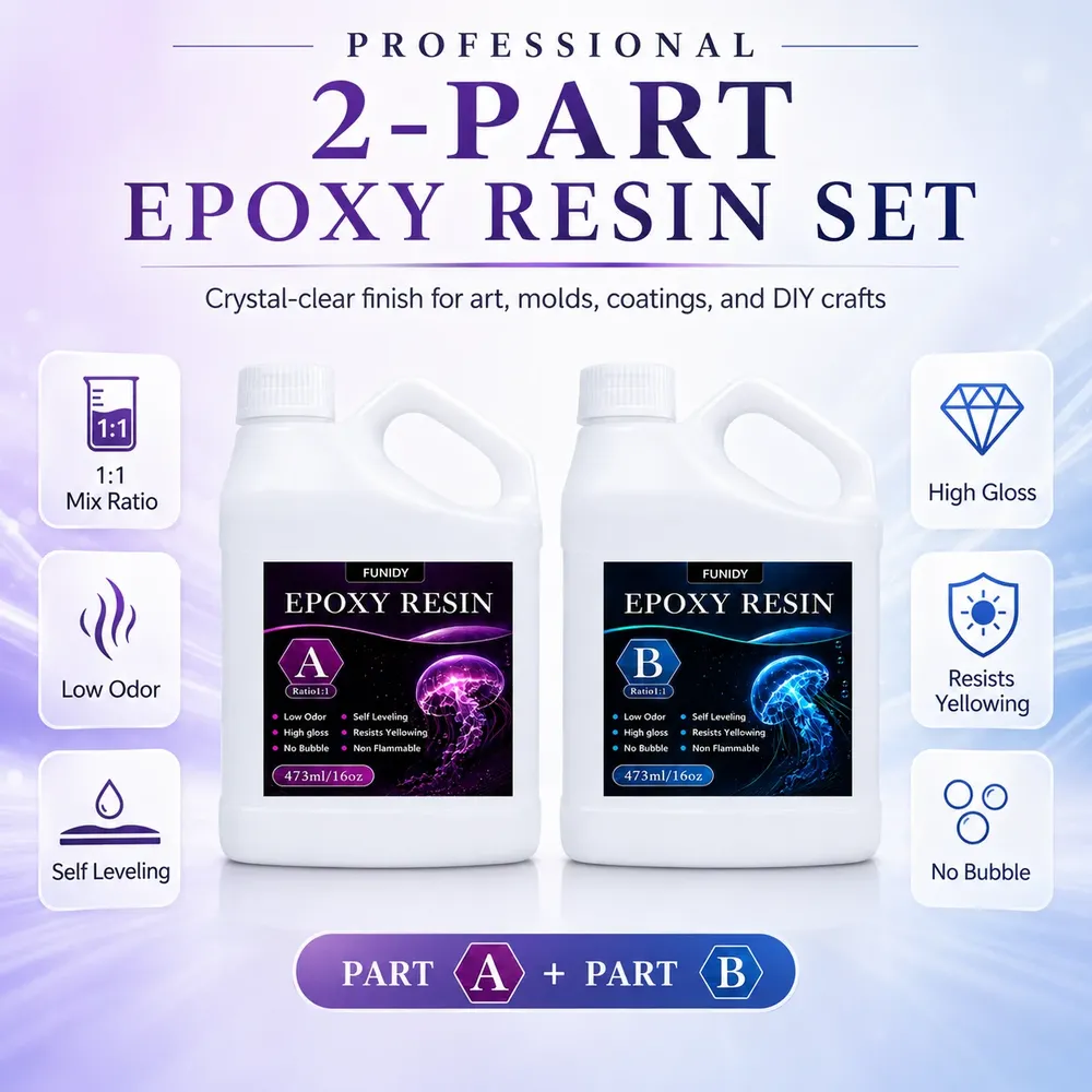Kit résine époxy transparente 1:1 pour bijoux et table