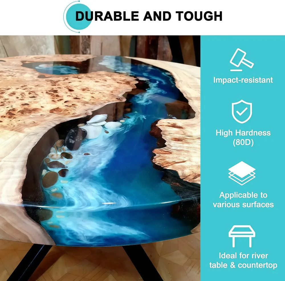 Kit résine époxy transparente 1:1 pour bijoux et table