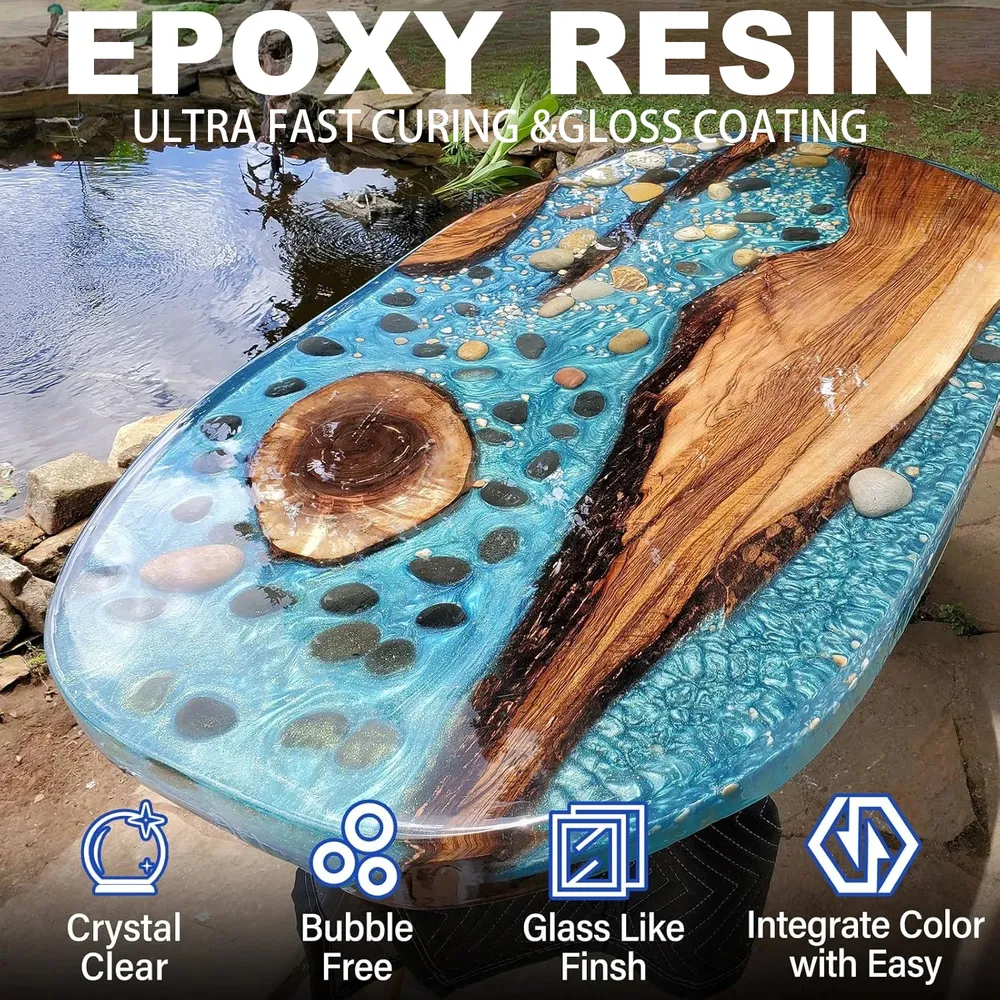 Kit résine époxy transparente 1:1 pour bijoux et table