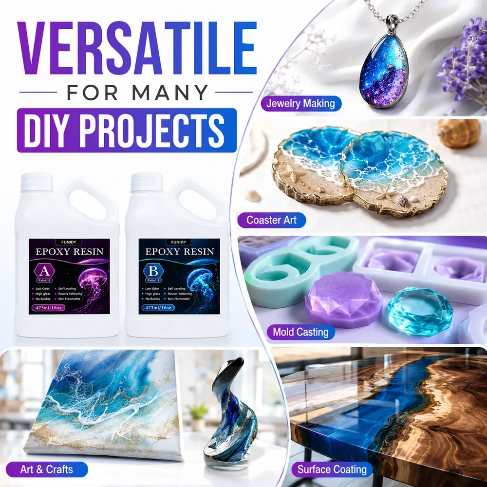 Kit résine époxy transparente 1:1 pour bijoux et table