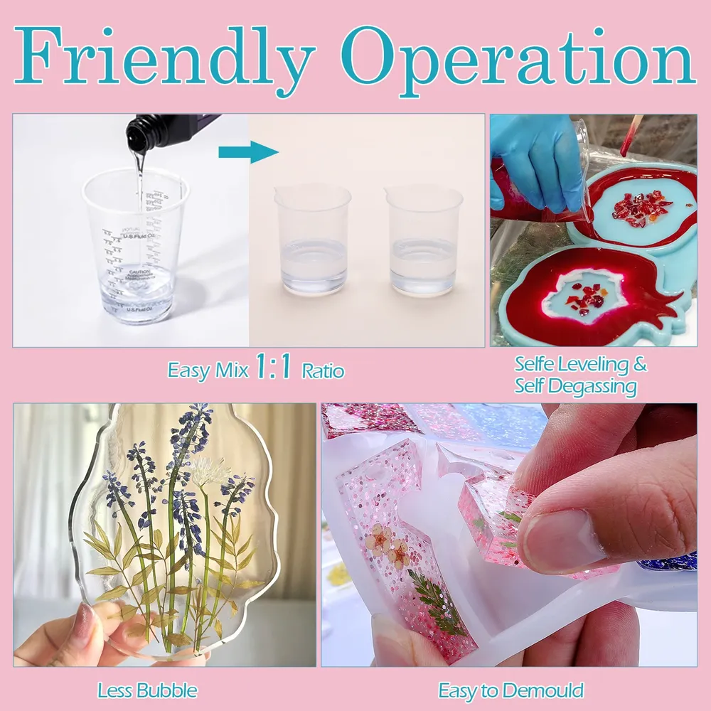 Kit résine époxy transparente 1:1 sans bulles anti-jaunissement 50 à 500 ml
