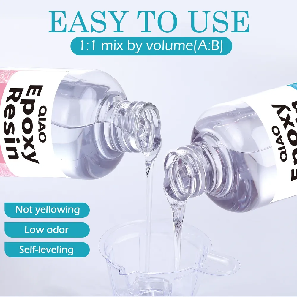 Kit résine époxy transparente 1:1 sans bulles anti-jaunissement 50 à 500 ml