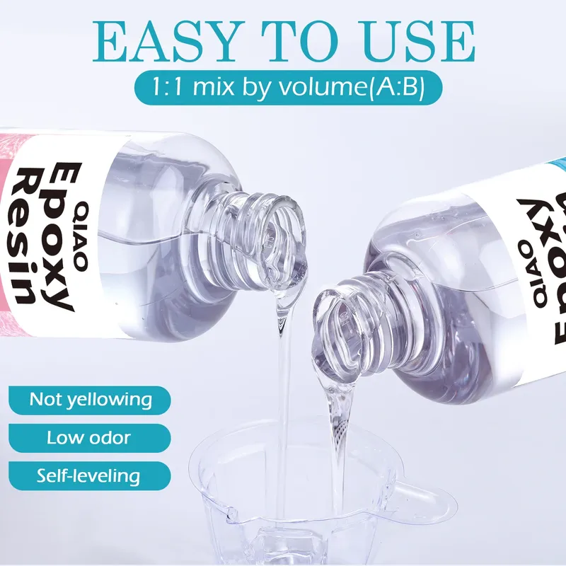 Kit résine époxy transparente 1:1 sans bulles anti-jaunissement