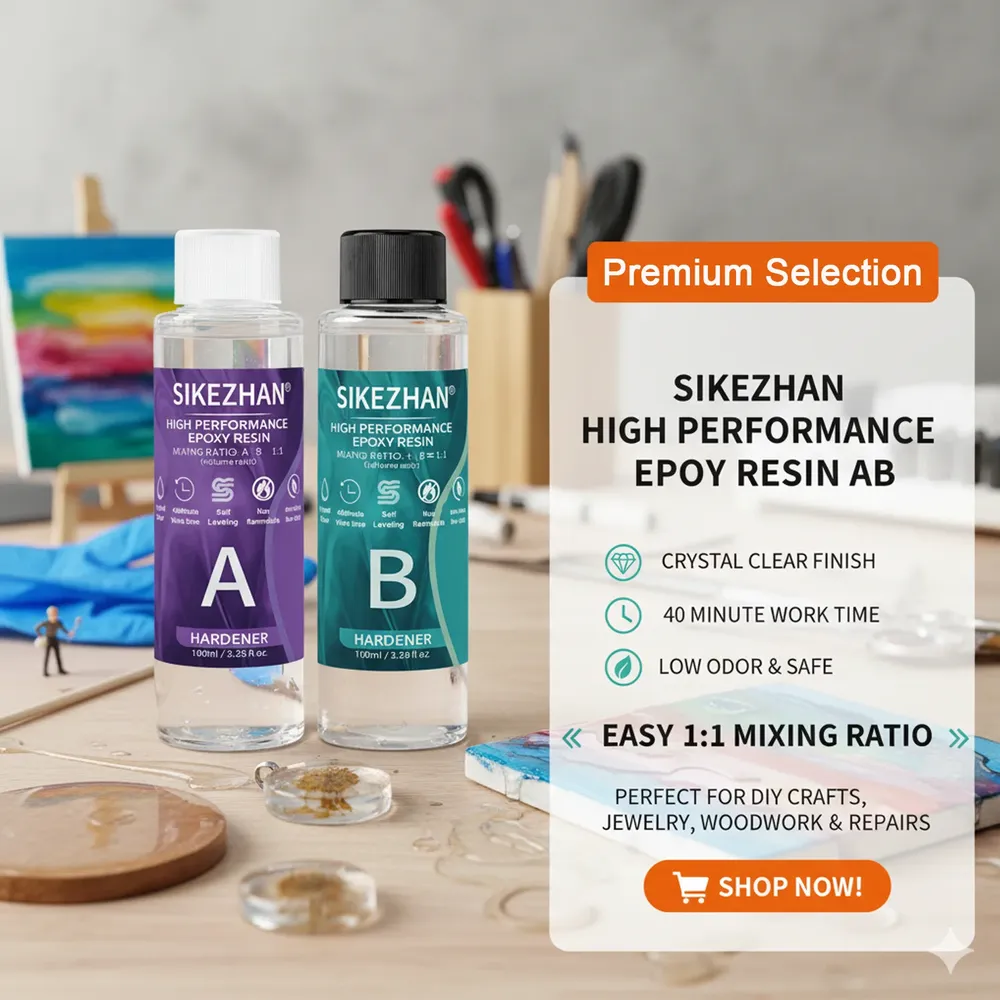 Kit résine époxy transparente 100 à 400 ml pour bijoux
