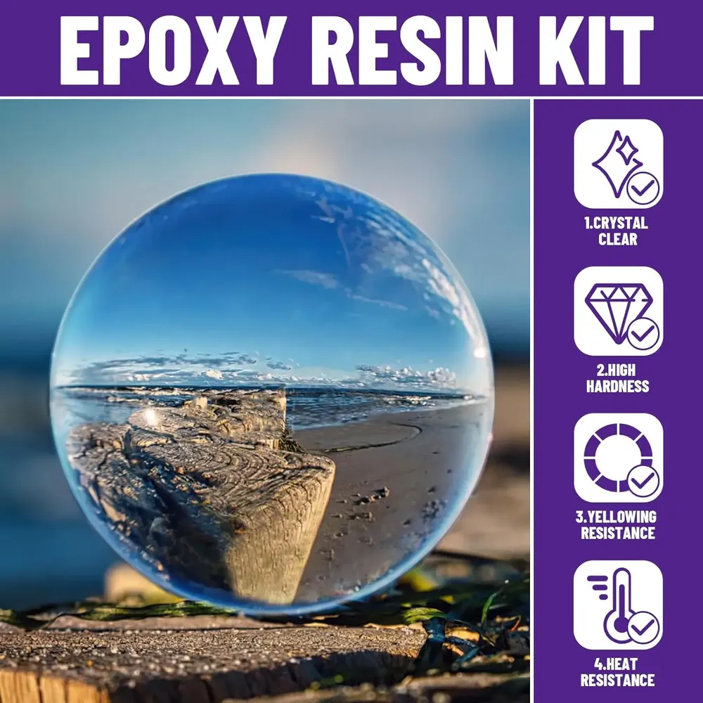 Kit résine époxy transparente 100 à 400 ml pour bijoux