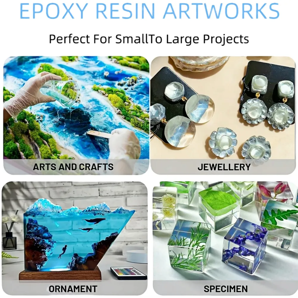 Kit résine époxy transparente 16,9 oz sans bulles pour débutants