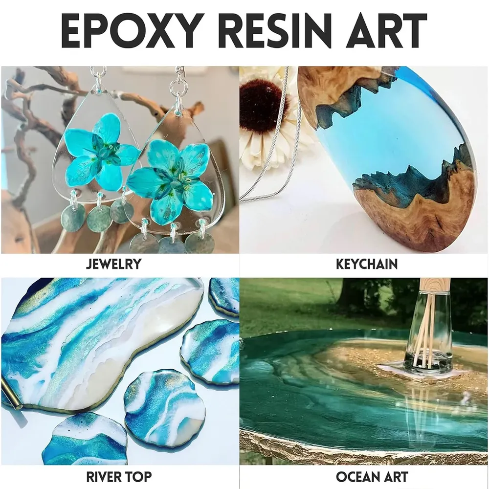 Kit résine époxy transparente 200 ml avec 40 outils pour bijoux