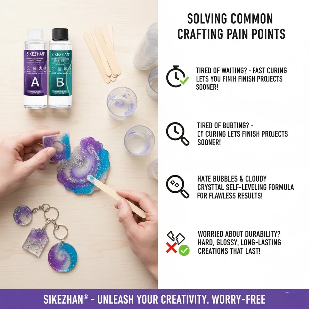 Kit résine époxy transparente 200 ml avec 40 outils pour bijoux