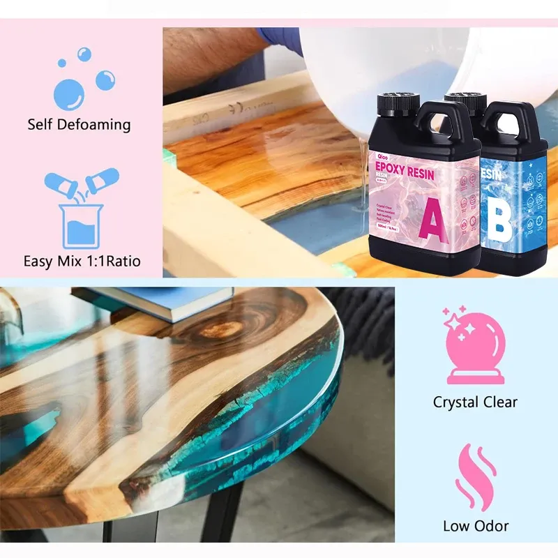 Kit résine époxy transparente 250 à 500 ml pour bijoux