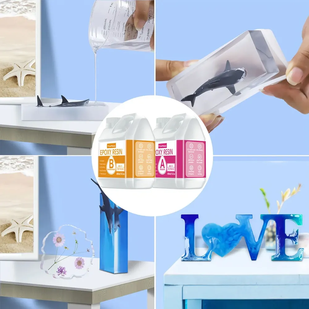 Kit résine époxy transparente 250 à 500 ml sans bulles