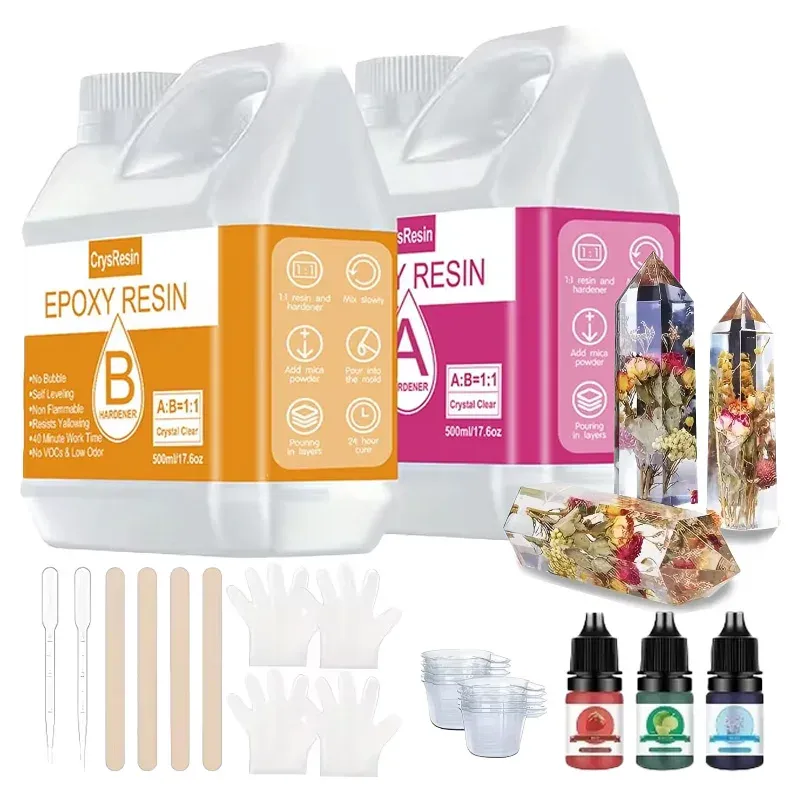 Kit résine époxy transparente 250 à 500 ml sans bulles