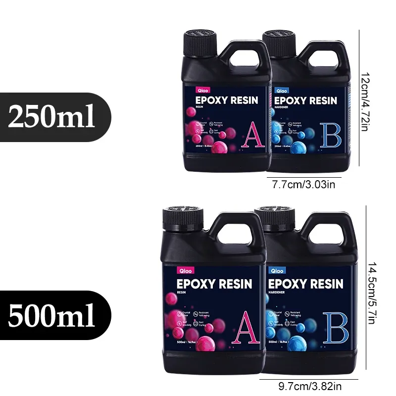 Kit résine époxy transparente 250 ml à 500 ml pour art et revêtement