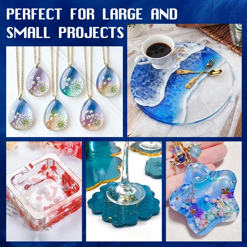 Kit résine époxy transparente 250 ml à 500 ml pour art et revêtement