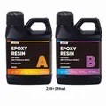 Kit résine époxy transparente 250 ml à 500 ml pour table et bijoux – Couleur 250ml 250ml