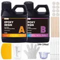Kit résine époxy transparente 250 ml à 500 ml pour table et bijoux – Couleur 250ml 250ml kit