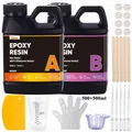Kit résine époxy transparente 250 ml à 500 ml pour table et bijoux – Couleur 500ml 500ml kit