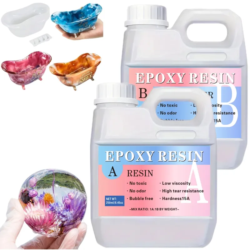 Kit résine époxy transparente AB sans bulles pour moulage