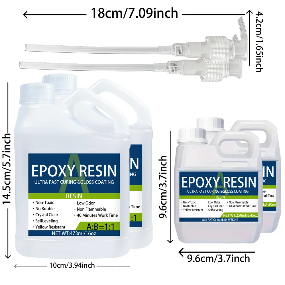 Kit résine époxy transparente auto-nivelante pour table et bijoux