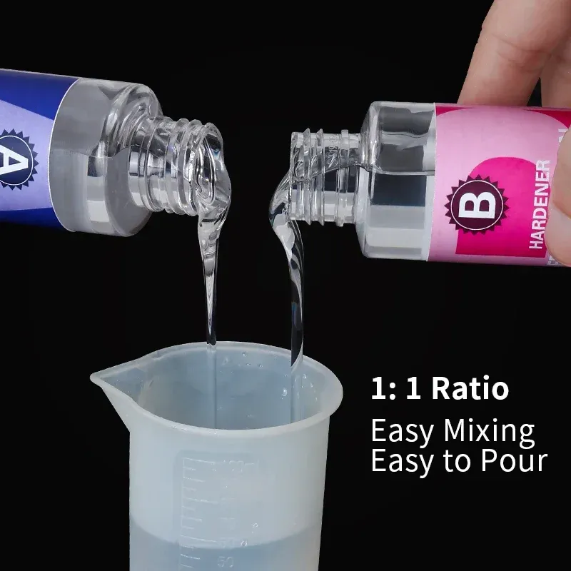 Kit résine époxy transparente haute brillance 50 à 100 g pour bijoux